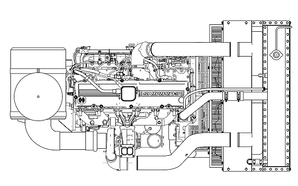 QSL8.9-G33東風(fēng)康明斯發(fā)動機(jī)外形尺寸俯視圖.png