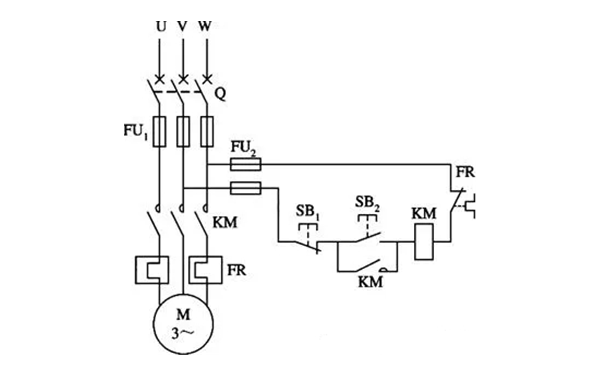 直接啟動空載異步電動機的能力電路圖-柴油發(fā)電機組.png