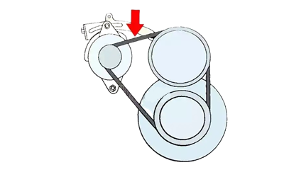 風(fēng)扇皮帶示意圖-柴油發(fā)電機(jī)組.png