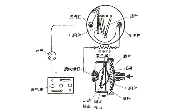 電熱式機(jī)油壓力表接線圖-柴油發(fā)電機(jī)組圖解.png