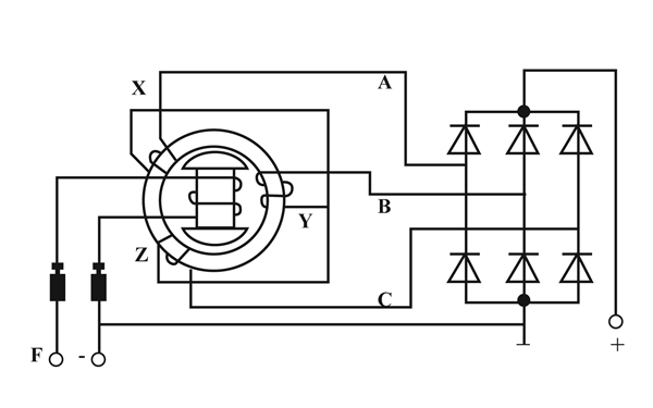 硅整流發(fā)電機電路示意圖png